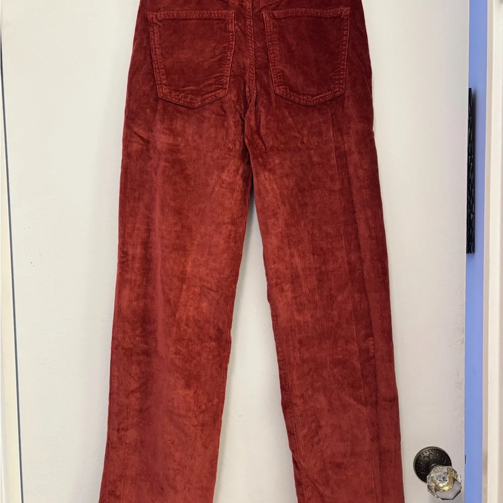 New We The Free/ Free People Red/Rust Risk Taker High Rise Corduroy Pants - Picture 3 of 4